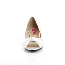 Load image into Gallery viewer, FAB-422 Pleaser Pink Label 2&quot; Heel Ivory Satin Fetish Shoes