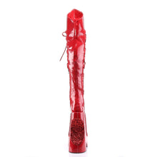 Load image into Gallery viewer, FABULOUS-3035 Pink Label 9&quot; Red Crinkle Platform Thigh Boots