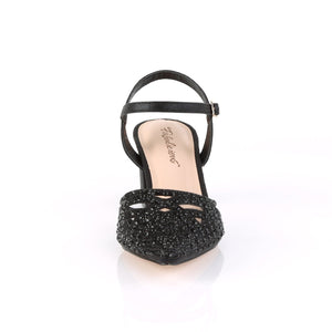 FAYE-06 Fetish 3" Heel Black Shimmering Fabric Sexy Shoes