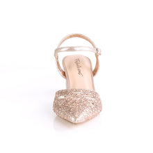 Load image into Gallery viewer, FAYE-06 Fetish 3&quot; Heel Rose Gold Shimmering Fabric Sexy Shoe