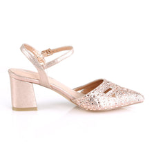 Load image into Gallery viewer, FAYE-06 Fetish 3&quot; Heel Rose Gold Shimmering Fabric Sexy Shoe