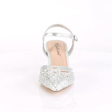 Load image into Gallery viewer, FAYE-06 Fetish 3&quot; Heel Silver Shimmering Fabric Sexy Shoes