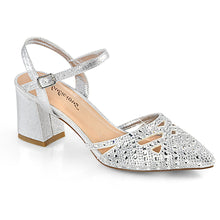 Load image into Gallery viewer, FAYE-06 Fetish 3&quot; Heel Silver Shimmering Fabric Sexy Shoes