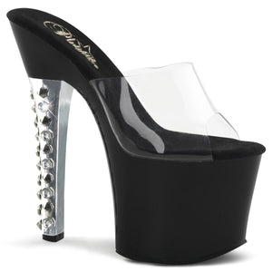 FEARLESS-701 7" Heel Clear and Black Pole Dancing Platforms