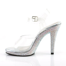 Load image into Gallery viewer, FLAIR-408DM Posing Competition Clear Silver Rhinestones Shoe