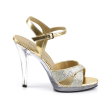 Load image into Gallery viewer, FLAIR-419(G) Fabulicious 4.5&quot; Heel Gold Glitter Sexy Shoes