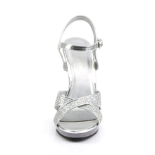 Load image into Gallery viewer, FLAIR-419(G) Fabulicious 4.5&quot; Heel Silver Glitter Sexy Shoes