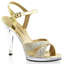 Load image into Gallery viewer, FLAIR-419(G) Fabulicious 4.5&quot; Heel Gold Glitter Sexy Shoes