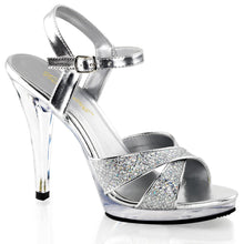 Load image into Gallery viewer, FLAIR-419(G) Fabulicious 4.5&quot; Heel Silver Glitter Sexy Shoes