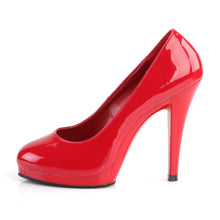 Load image into Gallery viewer, FLAIR-480 Pleaser Pink Label 4.5 Inch Heel Red Platform Shoe