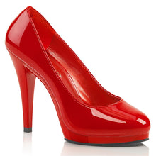 Load image into Gallery viewer, FLAIR-480 Pleaser Pink Label 4.5 Inch Heel Red Platform Shoe