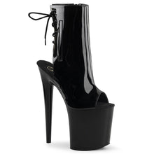 Load image into Gallery viewer, FLAMINGO-1018 8&quot; Heel Black Patent Pole Dancing Platforms