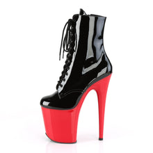 Load image into Gallery viewer, FLAMINGO-1020 8&quot; Black Patent and Red Pole Dancer Platforms