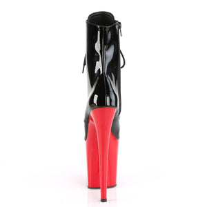 FLAMINGO-1020 8" Black Patent and Red Pole Dancer Platforms