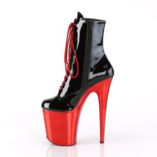 Load image into Gallery viewer, FLAMINGO-1020 8&quot; Heel Black Red Chrome Pole Dancing Platform