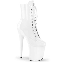 Load image into Gallery viewer, FLAMINGO-1020 8&quot; Heel White Patent Pole Dancing Platforms