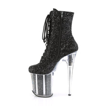 Load image into Gallery viewer, FLAMINGO-1020G 8&quot; Heel Black Glitter Pole Dancing Platforms