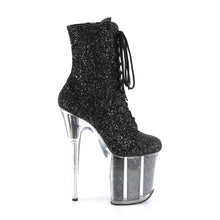 Load image into Gallery viewer, FLAMINGO-1020G 8&quot; Heel Black Glitter Pole Dancing Platforms