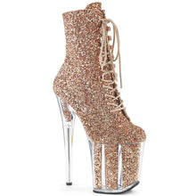 Load image into Gallery viewer, FLAMINGO-1020G 8&quot; Heel Rose Gold Glitter Pole Dancer Shoes