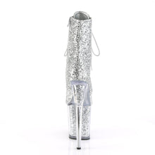 Load image into Gallery viewer, FLAMINGO-1020G 8&quot; Heel Silver Glitter Pole Dancing Platforms