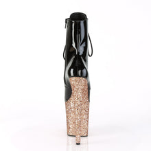 Load image into Gallery viewer, FLAMINGO-1020LG 8&quot; Heel Black Rose Gold Glitter Sexy Shoes