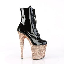 Load image into Gallery viewer, FLAMINGO-1020LG 8&quot; Heel Black Rose Gold Glitter Sexy Shoes