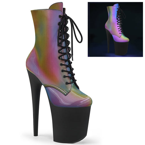 FLAMINGO-1020REFL 8 Inch Heel Rainbow Pole Dancing Platforms