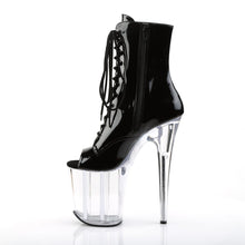 Load image into Gallery viewer, FLAMINGO-1021 8&quot; Heel Black and Clear Pole Dancing Platforms