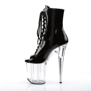 FLAMINGO-1021 8" Heel Black and Clear Pole Dancing Platforms