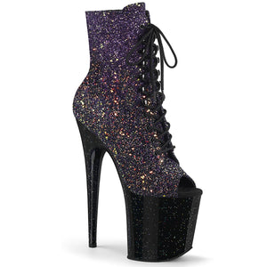 FLAMINGO-1021OMBG 8" Heel Purple Glitter Strippers Shoes