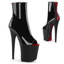 Load image into Gallery viewer, FLAMINGO-1025 8&quot; Heel Black and Red Pole Dancing Platforms