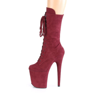 FLAMINGO-1050FS 8 Inch Heel Burgundy Pole Dancing Platforms