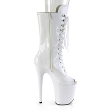 Load image into Gallery viewer, FLAMINGO-1051 8&quot; Heel White Patent Pole Dancing Platforms