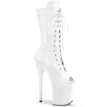 Load image into Gallery viewer, FLAMINGO-1051 8&quot; Heel White Patent Pole Dancing Platforms