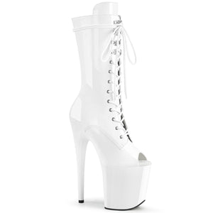 FLAMINGO-1051 8" Heel White Patent Pole Dancing Platforms