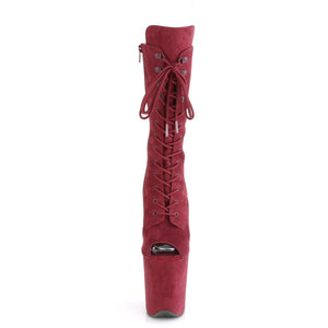 FLAMINGO-1051FS 8 Inch Heel Burgundy Pole Dancing Platforms