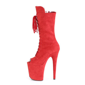 FLAMINGO-1051FS Pleaser 8 Inch Heel Red Pole Dancer Platform