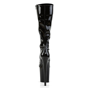 FLAMINGO-2023 8" Black Stretch Patent Pole Dancer Platforms