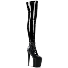 Load image into Gallery viewer, FLAMINGO-3000 8&quot; Black Stretch Patent Pole Dancer Platforms