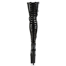 Load image into Gallery viewer, FLAMINGO-3063 8&quot; Black Stretch Patent Pole Dancer Platforms