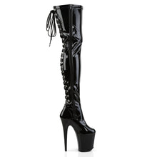 Load image into Gallery viewer, FLAMINGO-3063 8&quot; Black Stretch Patent Pole Dancer Platforms