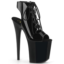 Load image into Gallery viewer, FLAMINGO-800-20 8&quot; Heel Black Patent Pole Dancing Platforms