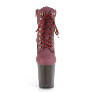 FLAMINGO-800TL-02 8" Heel Burgundy Nubuck Pole Dancer Shoes