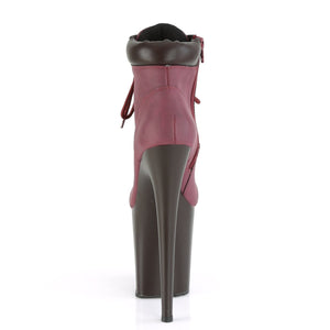 FLAMINGO-800TL-02 8" Heel Burgundy Nubuck Pole Dancer Shoes