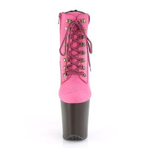 FLAMINGO-800TL-02 8" Heel Hot Pink Nubuck Pole Dancer Shoes