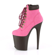 Load image into Gallery viewer, FLAMINGO-800TL-02 8&quot; Heel Hot Pink Nubuck Pole Dancer Shoes