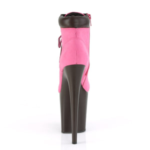 FLAMINGO-800TL-02 8" Heel Hot Pink Nubuck Pole Dancer Shoes