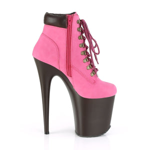 FLAMINGO-800TL-02 8" Heel Hot Pink Nubuck Pole Dancer Shoes