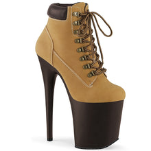 Load image into Gallery viewer, FLAMINGO-800TL-02 8&quot; Heel Tan Nubuck Pole Dancing Platforms