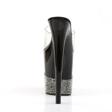 Load image into Gallery viewer, FLAMINGO-801-3 8&quot; Heel Clear Black Pewter Bling Sexy Shoes